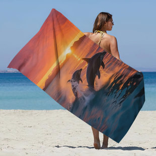 Factory Direct supply microfiber square beach towel towel square towel dolphin series can order one piece