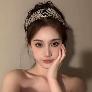 Cross-border New Bridal Headwear Crown European and American Luxury Wedding Jewelry Rhinestone Headband Princess Birthday Alloy Crown
