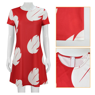 Cross-border Star Baby Lilo Little Girl Red dress suit cosplay Clothing in stock