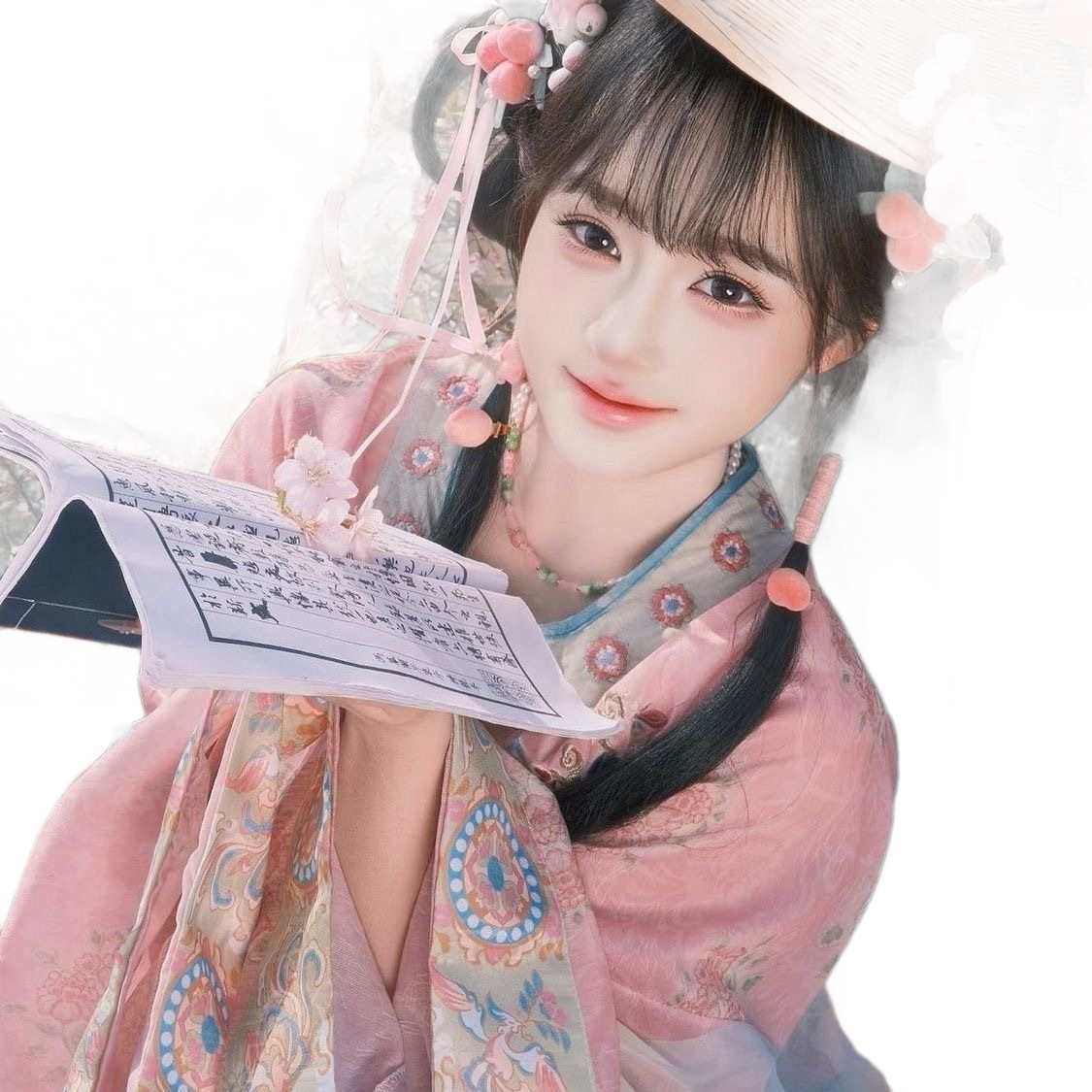 Original Tang-Style Hanfu for Adult Women 【Jiao Hua Song Sheng】 Student-Style Ethereal Chest-Length Skirt Sweet Style Best Friend Ancient Costume