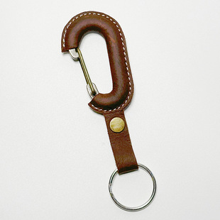 Outer Bag Genuine Leather Metal Mountaineering Keychain Bag Leather Leather Processing Handmade Leather Goods First Layer Cowhide Leather Car Seam