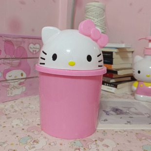 Girl Heart Cartoon Desktop Trash Bin Mini Office Living Room Household Lid Square Garbage Storage Bin
