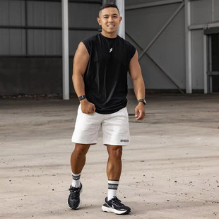 Новый спортивный жилет Muscle Fitness Brothers, мужской летний Повседневный тренировочный бег, свободная хлопковая майка больших размеров с круглым вырезом