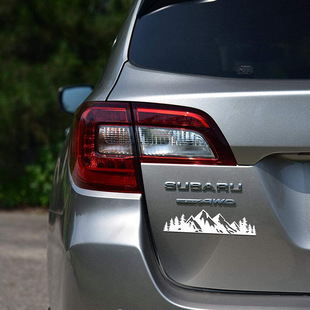 Foreign trade car stickers snow mountain tree decals trunk logo stickers window glass bumper laptop