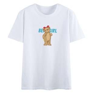 2024 new summer Korean version of the small slim jacket tide a generation of loose net red bear short sleeve T-shirt women