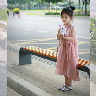 Girls' dress 2024 Summer New Children's Princess Vest for Seaside Children Western Style Beach Loose Skirt