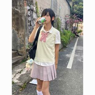 JK Uniform V-neck Sweater Sleeveless Vest Vest Stacked White Long Sleeve Loose Female Genuine Original School Style