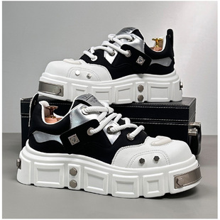 Feeling Torre Shoes Men's 2024 Autumn New Arrival Stud Men's Shoes Increased Ins Trendy Big Head Platform Derby Shoes