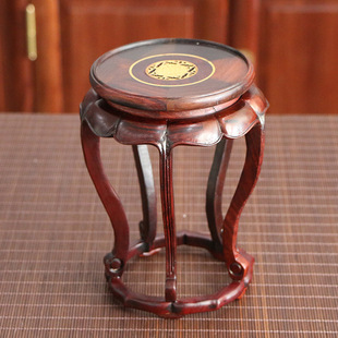 Natural Sour Branch Wood Carving Buddha Vase Bonsai Teapot Jade Stone Ornament Base Solid Wood Round Small Flower Stand