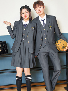 College Style Suit suit Male and Female Student School Uniform Class Uniform British JK Uniform Korean Style Suit Kindergarten School Suit Dress