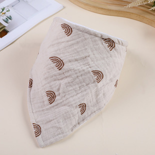 Europe and the United States hot sale baby double crepe saliva towel baby double-sided towel double-sided bib triangle towel bib female