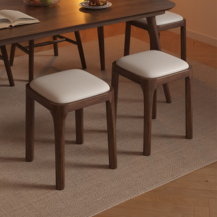 Stool Bench Solid Wood Household Stackable Guest Spare Dining Stool Strong and Durable Soft High Chair