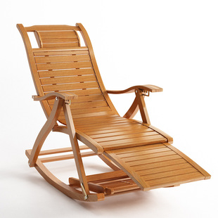 Rocking Chair Recliner Adult Folding Lunch Break Leisure Chair Summer Nap Home Balcony Leisure Elderly Bamboo Rocking Chair