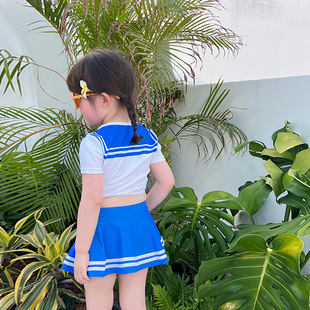 Korea's New Children's Swimwear Girls' Suit Beautiful Girl Warrior Swimsuit Girls' Swimwear Cap Foreign Trade Swimwear 2023