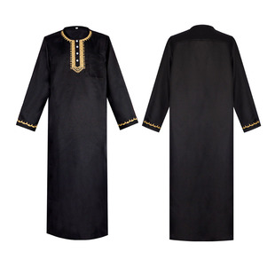 Cross Border Arab Robe Middle East Embroidery Men Muslim Clothes Halloween cosplay Party Costume