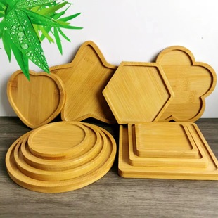 Bamboo Heat Insulation Mat Place Mat Coffee DIY Mosaic Embryo Bamboo and Wood Shaped Flower Pot Tray Dish Chinese Coaster