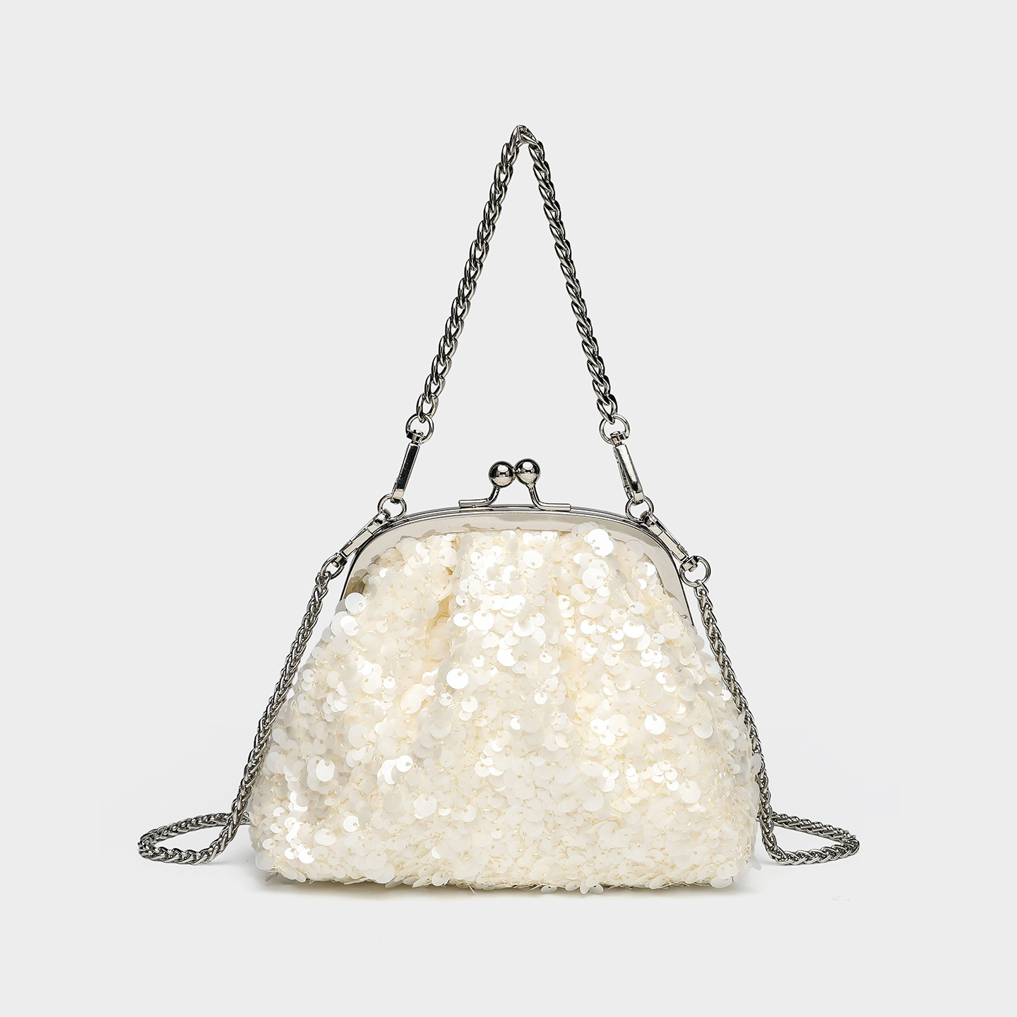 2026 New Women's Pearl Handbag with Sequins, Fashionable Shoulder Bag, Shell Bag, Party Bag, Crossbody Bag, Evening Bag