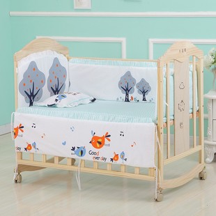 Crib cotton five-piece set crib bed circumference cotton removable and washable children's bedding kit factory outlet