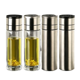 One-button open-lid glass double-layer thickened men's heat insulation anti-scalding bubble cup high temperature resistant business car water cup