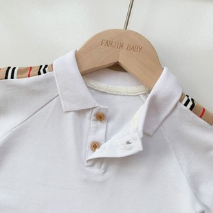 Baby children's clothing jumpsuit 2024 summer new baby boys and girls baby short-sleeved suit polo gentleman climbing suit tide