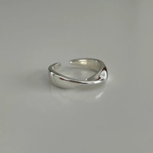 925 Sterling Silver Plain Ring Women's Niche Simple High-grade Sense Ring No Falling Open Couple Food Finger Ring Wholesale