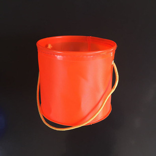 Round Hand-held Fishing Bucket small size Folding Water Tank with Rope EVA Rock Fishing Bucket Fishing Supplies Fishing Bucket