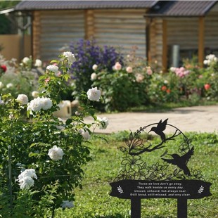 Cross-border cemetery decoration Memorial plaque, grave hummingbird cemetery marker Memorial stake Cemetery decoration