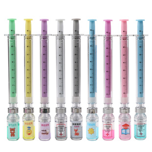 Creative simulation syringe gel pen to eliminate virus injection syringe modeling sign pen syringe syringe vaccine