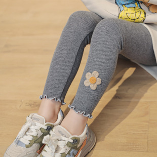 Children's 2024 All-match New Thickened Girls' Leggings Spring Autumn Autumn Winter Baby Casual Pants Outer Wear Fleece-Lined Pants