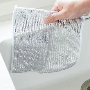 Steel wire dishwashing cloth daily mesh non-greased dishcloth kitchen stove dish washing pot metal wire cleaning cloth manufacturers