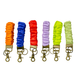 Leather Elastic Pleated Mobile Phone Lanyard Japanese-style Ins-style High-grade Elastic Large Intestine Mobile Phone Chain Work Card Lanyard