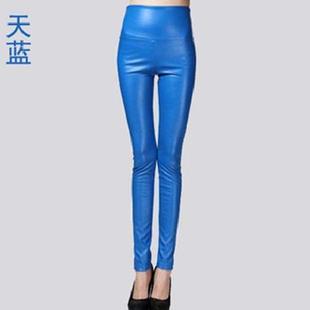 Dropshipping Leather Pants for Women, Fashionable Autumn and Winter High-Waisted Elastic Tight Leggings, Bright Large Size Slimming Look Pants