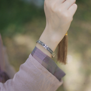 Fu Su bracelet ring printing retro artistic simple temperament old-fashioned do old-fashioned lettering gift