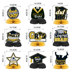 2025 graduation season party congrats grad decoration props graduation ceremony flag honeycomb ornaments spiral