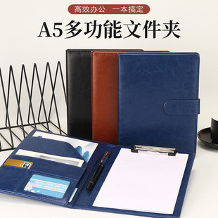 a5 leather business folder office contract folder contract manager folder storage data book imprint logo