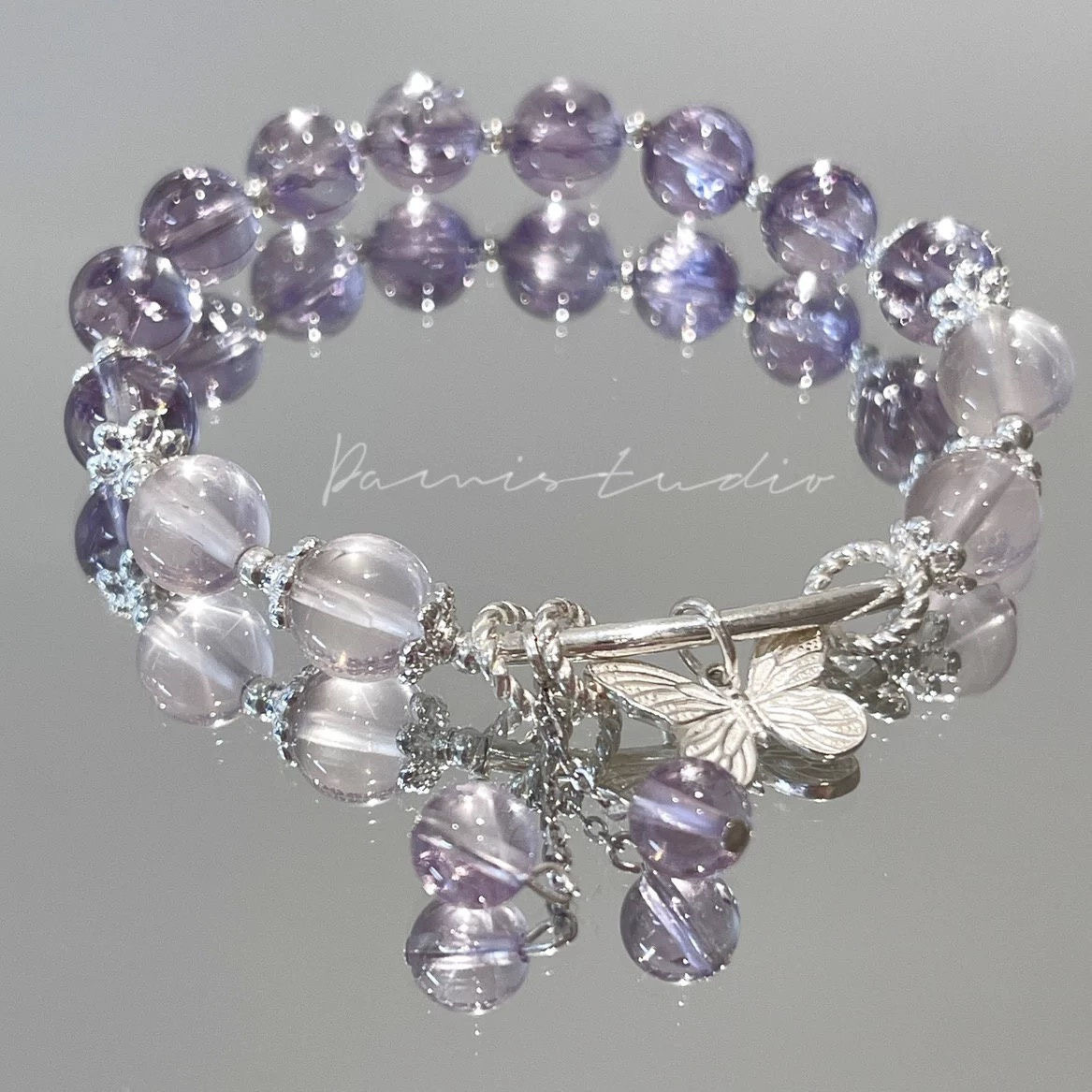 Orchid dark blue Gradient Popcorn Bracelet Female Small High Color Value Design Advanced Impression Bracelet All-match Gift Explosions