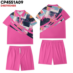 Spring and summer Europe and the United States POLO suit short sleeve men's 3D digital printing plus size daily cross-border foreign trade high street leisure