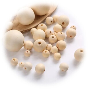 Wooden round beads 6-50mm large hole lotus original beads diy handmade accessories round beads large beaded jewelry decoration