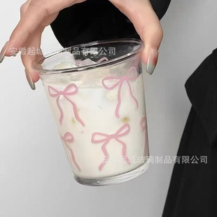 Japanese Style Flip Glass Cup Summer Cold Drink Cute Girl Drinking Water Internet Celebrity High Beauty Value Household Milk Juice Cup