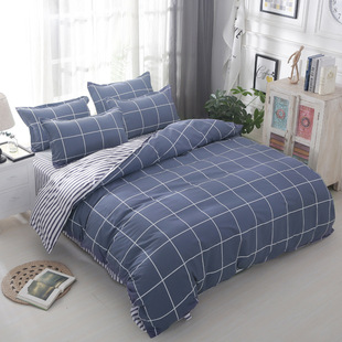 New small fresh four-piece bedding student dormitory single bed sheet quilt cover wash cotton three-piece wholesale