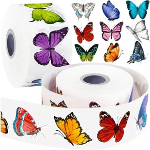 500 stickers/roll 2.5cm butterfly flower shaped waterproof stickers sealing stickers decorative stickers labels