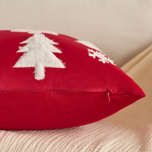 Cross-border New Christmas Embroidered Pillow Cushion Cover Christmas Tree Sticker 45X45 Bed Household Pillow Case