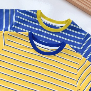 Ins Baby Clothes Summer Clothes Going Out Short-sleeved Boyhood Thin Loose Harbin Clothes Cotton-padded Crawling Clothes Sports Trendy