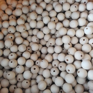 Log color wood through hole wood beads multi-specification car Wood round beads DIY jewelry accessories white embryo round balls