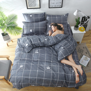 New Cross-border Foreign Trade Aloe Cotton Printing Four-piece Set Student Three-piece Set Single Quilt Cover Bed Sheet Bed Cover Wholesale