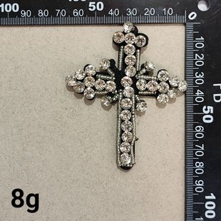 Fashion Matching Cross Octagonal Glass Diamond Embroidered Cloth Sticker Badge DIY Collar Hat Garment Accessories Patch