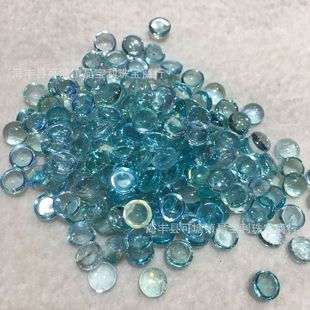 Natural apatite round ring surface 5mm6mm micro-mixed flat plain surface bare stone water droplets triangular egg ring wholesale