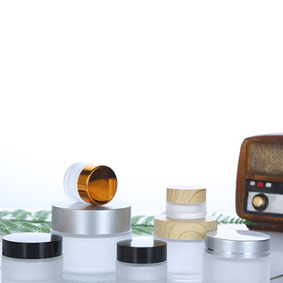 Frosted Cream Bottle 5-100g Imitation Wood Grain Cap Cream Bottle Cosmetic Bottle Mask Bottled Glass Empty Bottle Wholesale