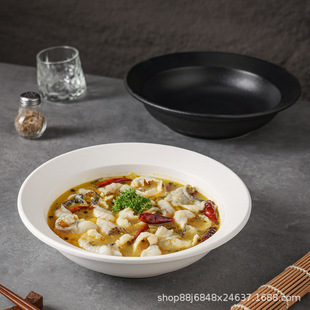A generation of home 11-inch wide-brimmed large soup bowl commercial boiled fish soup bowl Mao Xuewang special bowl