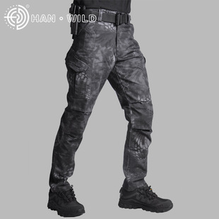 Hanye Outdoor Four Seasons Python Pattern Camouflage Tactical Pants Outdoor Breathable Wear-Resistant Commuting Training Pants Men's Assault Pants